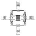 Взрывозащищенная клеммная коробка из полиэстера TBE-P-03-(6xCBC.2)-1xKA2MHK(A)-1xKA2MHK(B)-1xKA2MH(C)-1xKA2MHK(D)1Ex e