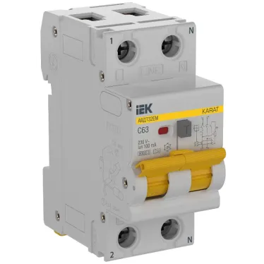 KARAT Выключатель автоматический дифференциального тока АВДТ32EM 1P C63 100мА тип A IEK