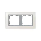 Рамка на 2 поста, S82N, серебро - алюминий (стекло)