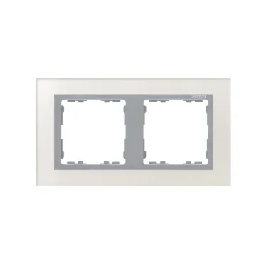 Рамка на 2 поста, S82N, серебро - алюминий (стекло)