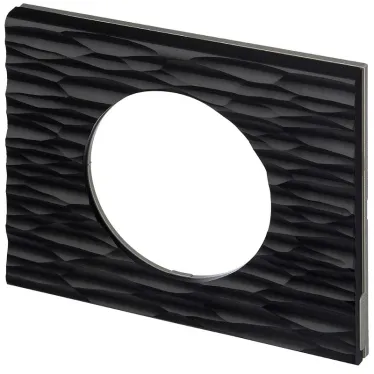 Рамка, однопостовая, Corian черный рифленый