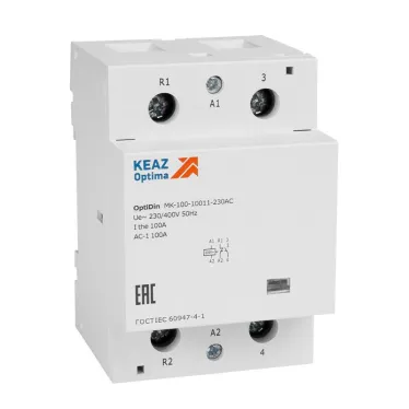 Контактор 24В AC НО НЗ 100А OptiDin MK-100-10011-24AC