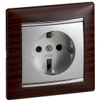 VALENA Рамка 1 пост темное дерево/серебро