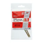 Шуруп универсальный 6х100 потайная головка, остроконечный, желтопассивированный (2шт) - пакет