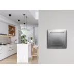 Выключатель одноклавишный, в рамку, алюминий