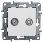 ETIKA Розетка телевизионная TV/SAT двухкабельная белая