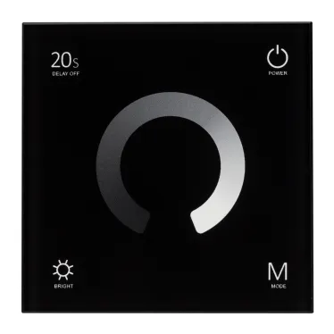 Панель SMART-P4-DIM-G-IN Black (12-24V, 4x3A, Sens, 2.4G) (Arlight, IP20 Пластик, 5 лет) | 034778 | Arlight