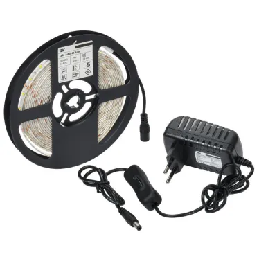 Комплект светодиодной подсветки ''Сделай сам'' (лента LED 5м LSR-2835W60-4,8-IP65-12В + драйвер + выключатель) IEK