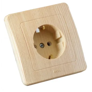 Розетка скрытая с заземлением сосна