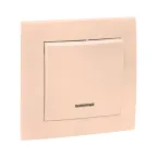 Валенсия выключатель 1-кл. 10А кремовый с индикатором