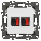 Розетка аудио двойная, Эра Elegance, белый, 14-3112-01