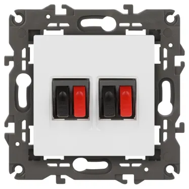 Розетка аудио двойная, Эра Elegance, белый, 14-3112-01