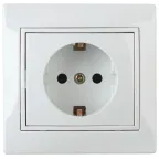 Розетка 2P+E Schuko со шторками, 16А-250В, СУ, б.л., Plano, белый, 1Э-206-01