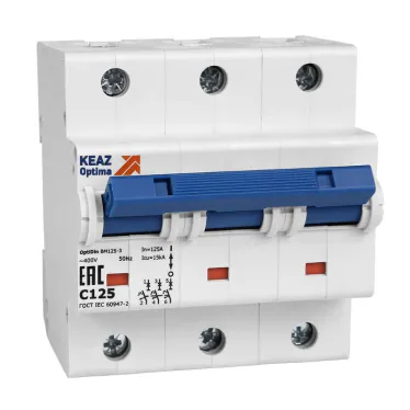 Выключатель автоматический трехполюсный 80А C 8кА OptiDin BM125-3C80-8ln-УХЛ3