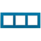 Рамка на 3 поста, стекло, Эра Elegance, голубой+бел, 14-5103-28