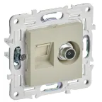 SKANDY Розетка двойная TV+RJ45 кат.5E SK-A14B бежевый IEK