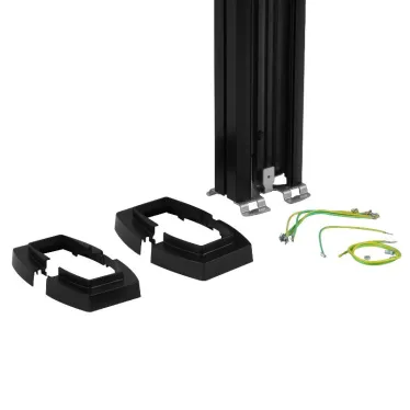 Универсальная колонна алюминиевая с крышкой из алюминия 1 секция, высота 4,02 метра, с возможностью увеличения высоты до 5,3 метра, цвет черный