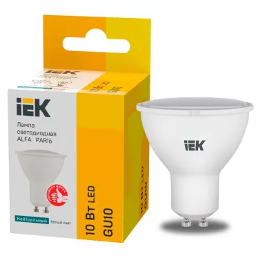 Лампа LED ALFA PAR16 софит 10Вт 230В 4000К GU10 (6шт)IEK