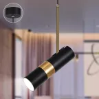 Светильник подвесной потолочный PL33 BK/GD MR16 GU10 цилиндр черный, золото