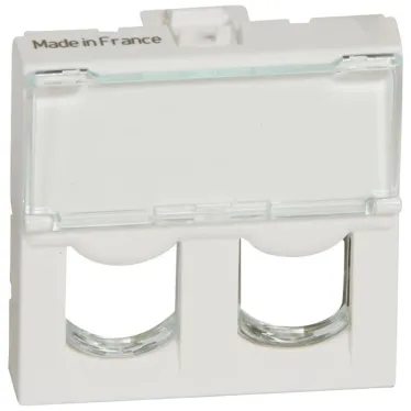 Mosaic Лицевая панель для информационных розеток Keystone 2 модуля белый