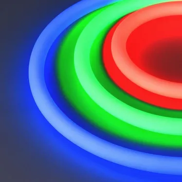 Лента герметичная MOONLIGHT-TOP-F280-D25мм 24V RGB 360deg (14.4 W/m, IP65, 3535, 5м, wire x1) (Вывод кабеля прямой)