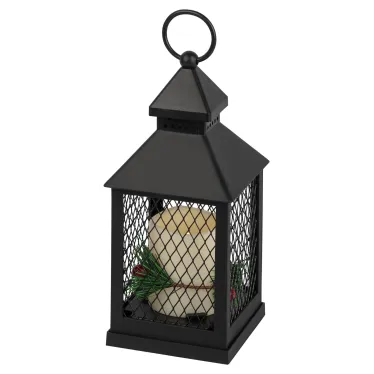 Светильник  ERANY-DF02 новогодний светодиодный Сочельник черный 3*AАA 10*10*23 см | Б0060488 | ЭРА