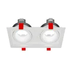 Рамка для модульного светильника FLEX 50 11 двойная встраиваемая 110х220х55мм RAL9010 поворотная | V1-R0-00435-10010-2000000 | VARTON