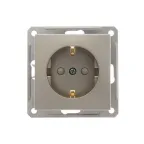 W59 Розетка скрытая с заземлением в рамку шампань
