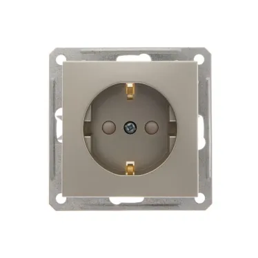 W59 Розетка скрытая с заземлением в рамку шампань