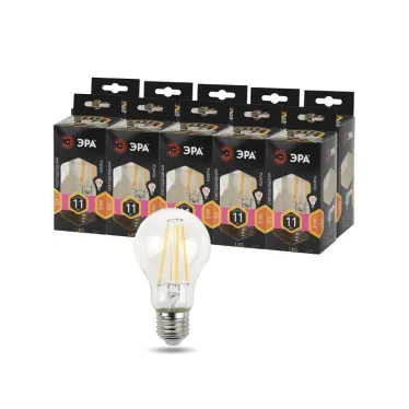 Лампа светодиодная F-LED A60-11W-827-E27 (филамент, груша, 11Вт, тепл, Е27) (10/100/1500)