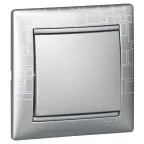 Выключатель одноклавишный, в рамку, алюминий