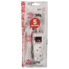 Удлинитель электрический U-2s-5m-2x1 без заземления c выключателем 2 розетки 5м ПВС 2x1мм2 10А