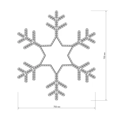 Фигура ARD-SNOWFLAKE-M4-750x750-324LED White (230V, 18W) | 025307 | Arlight