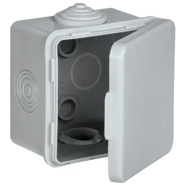 Коробка распределительная КМ 65х65х50мм о/к IP54 4 вв. (7035) GENERICA