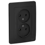 BLANCA скрытой установки розетка двойная без заземления без шторок, 16А, 250В, антрацит