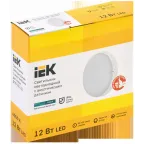 Светильник светодиодный ДПО 2011Д 12Вт IP54 4000К круг белый с акустическим датчиком IEK