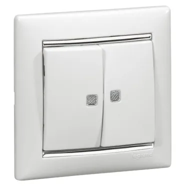 VALENA Рамка 1 пост белая/серебро