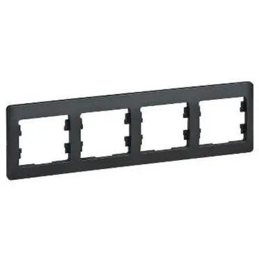 GLOSSA Рамка 4 поста горизонтальная антрацит