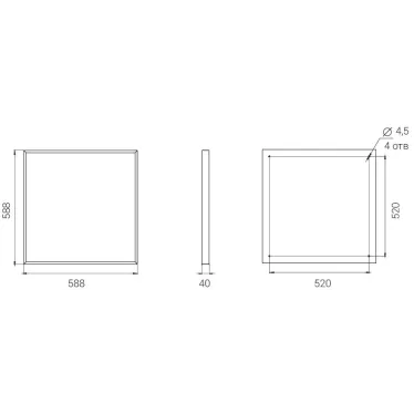 Светильник светодиодный  Griliato SE 30/3700 microprism 3700лм 30Вт 6K IP40 0,98Pf 80Ra DL Kп«1| DGSE30-MP-6K-DL | Diora