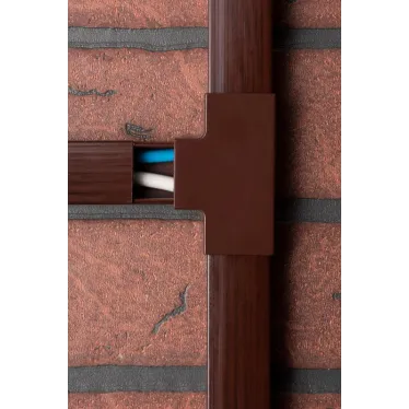 Угол T-образный (25х25) (4 шт) Plast под темное дерево