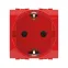 BRAVA Розетка 2 модуля с заземлением со шторками красная (10 шт)