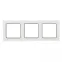 Стокгольм Рамка 3-местная белая с линией цвета черный
