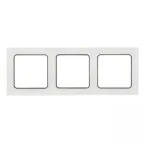 Стокгольм Рамка 3-местная белая с линией цвета черный