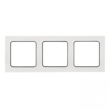 Стокгольм Рамка 3-местная белая с линией цвета черный