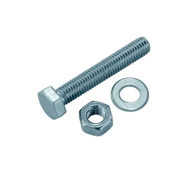 Болт DIN933 М10х70 шестигранная голова полная резьба оцинкованный + гайка + шайба (2 шт)