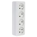 Розетка Рим 4-местная 10А без заземления белая