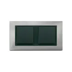 Рамка на 2 поста, S82N, сталь матовая - графит (металл)