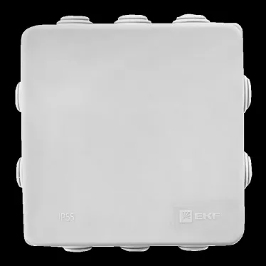Коробка распределительная КМР-030-014 с крышкой (100х100х50) для прямого монтажа, 10 мембр. вводов серая IP55 розн. стикер EKF
