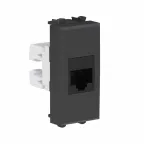 Avanti Компьютерная розетка RJ-45 без шторки модульная кат.6 Черный матовый 1 модуль