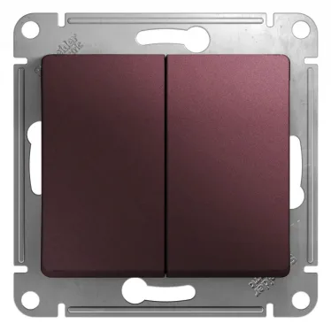 Glossa Баклажановый Переключатель 2-клавишный, сх.6, 10AX | GSL001165 | SE